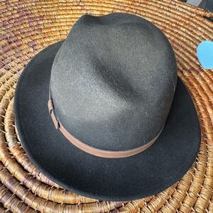 Bailey Stylish Black Fedora Hat with Brown Band